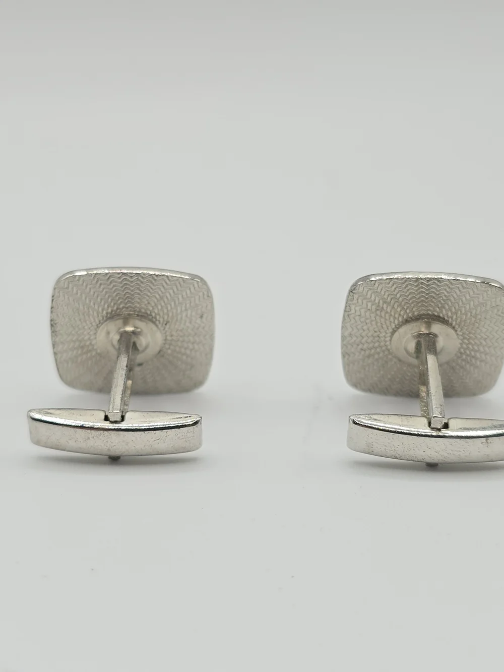 VTG Kinney U.S. Navy Medical Dept Cufflinks Silver Tone Black Enamel Bullet Back